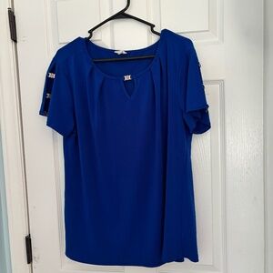 Sapphire royal Blue short sleeve top 2x